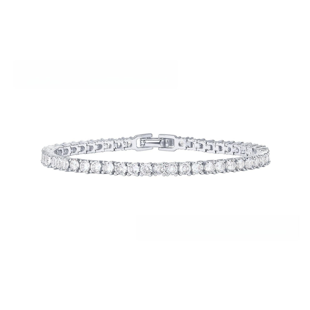 【028】18K Diamond Tennis Bracelet Single Row Unisex Jewelry Wholesale