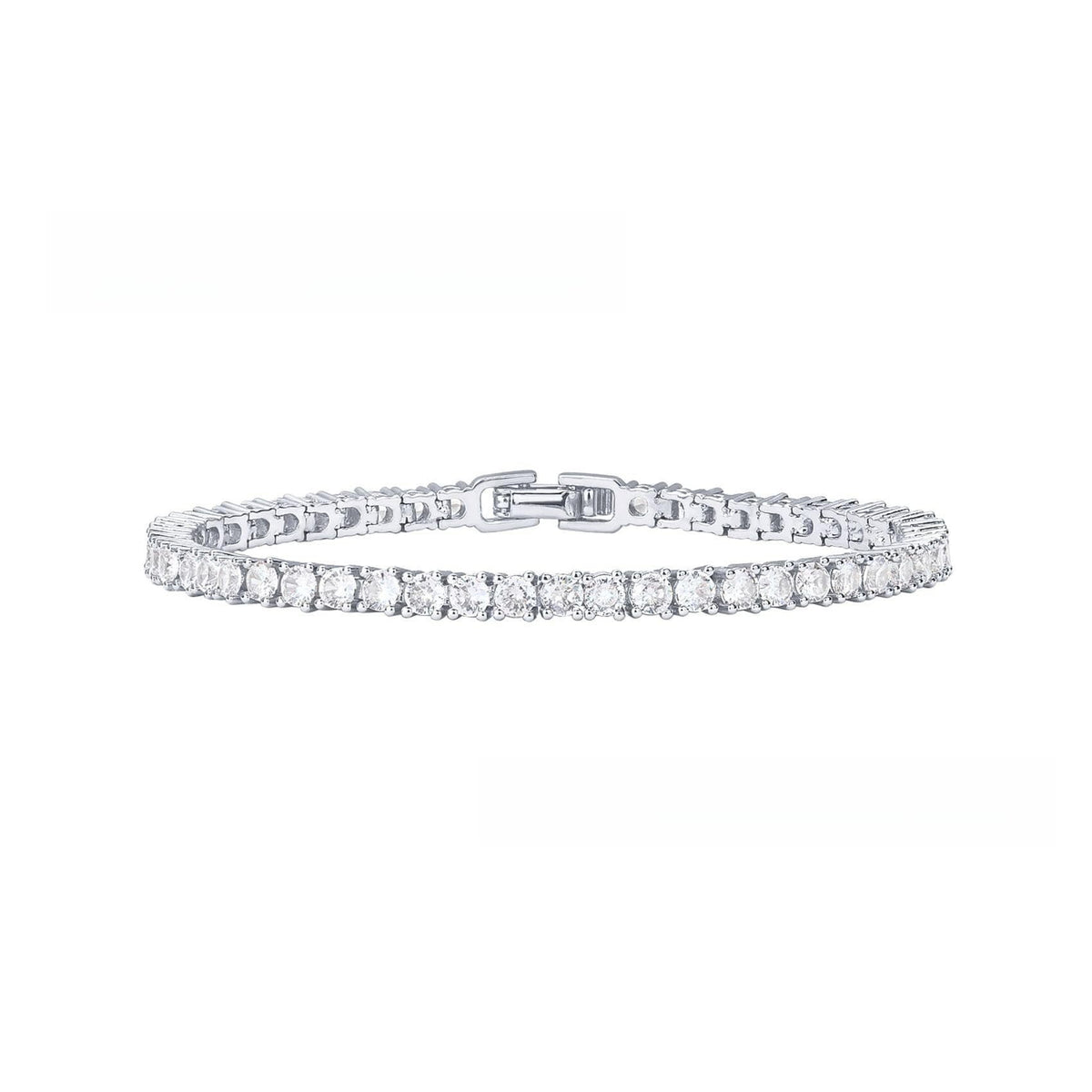 【028】18K Diamond Tennis Bracelet Single Row Unisex Jewelry Wholesale