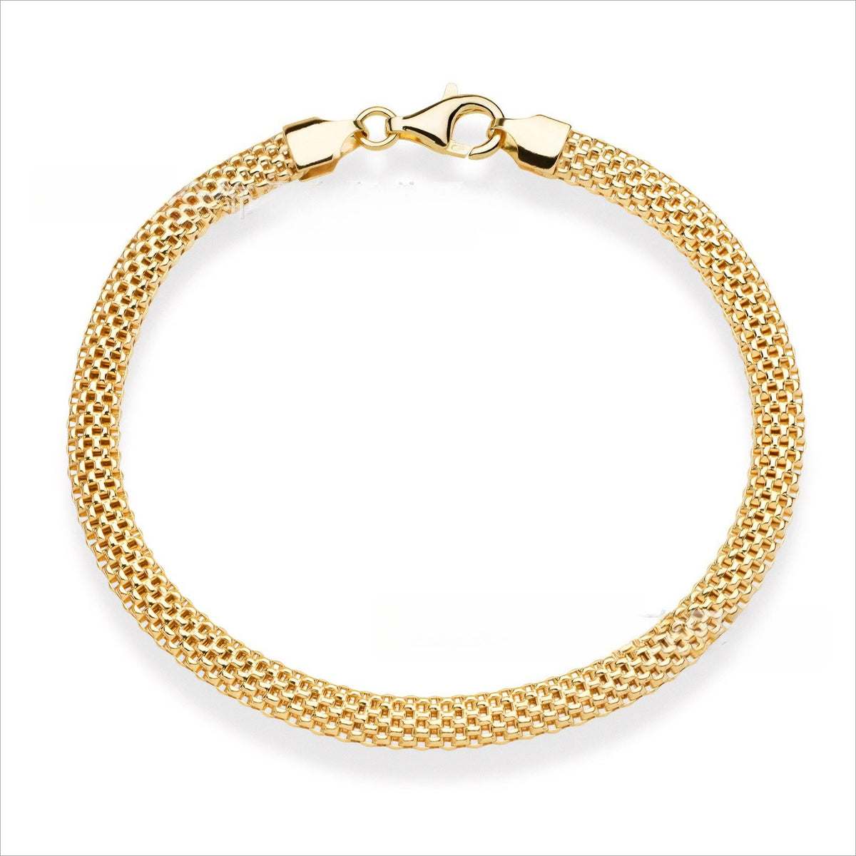【029】18K Gold Non Fading Titanium Steel Flat Woven Bracelet  Popular High End Hand Jewelry