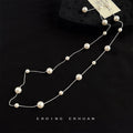 【019】Elegant Gypsy Star Pearl Necklace New High Sense Fashion Commuting Collarbone Chain for Women Explosive Pearl Quality Temperament