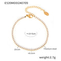 【048】Zircon inlaid bracelet women's titanium steel plated 18k real gold chic style fashion versatile hand jewelry