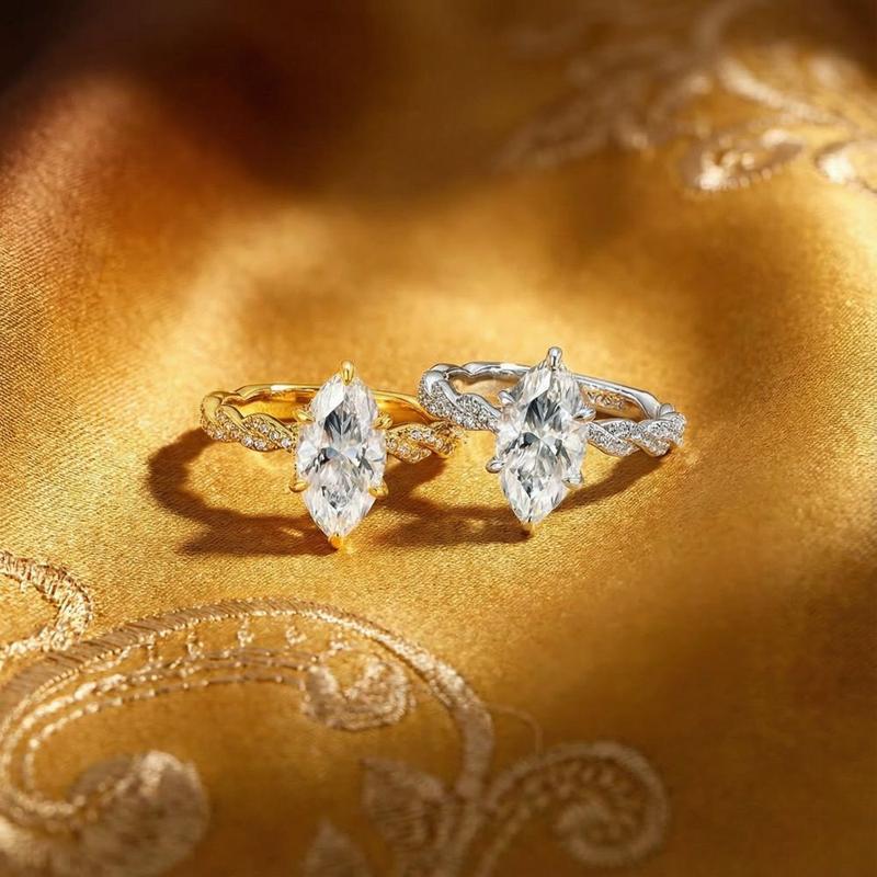 【030】Europe US Popular Horse Eye Stone Ring Plated Real Gold 5A Grade Zircon Eight Hearts Eight Arrows High Quality Pair Ring Hemp