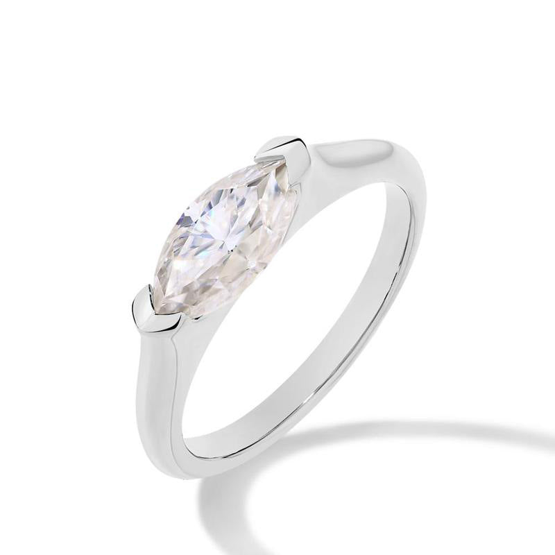 【037】Popular Marquise Cut Ring 5A Zircon Copper Plated Real Gold Pair Ring Hot in Europe and America for Couples