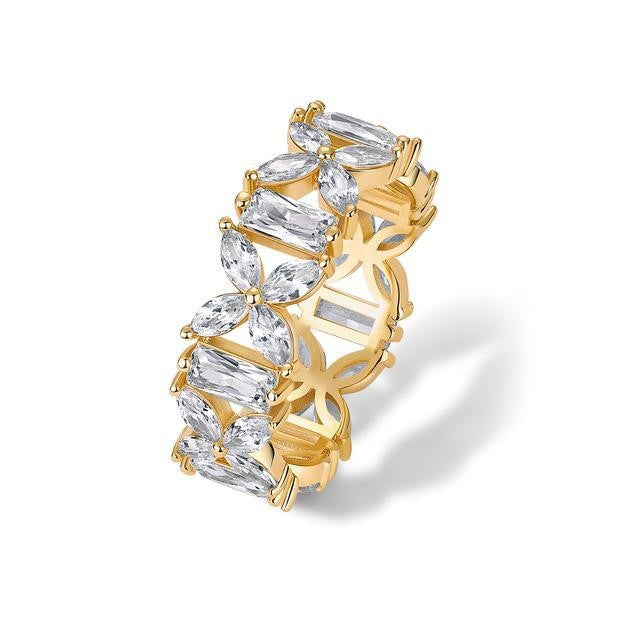 【033】Hollow horse eye ring European and American niche high end ring popular design for women