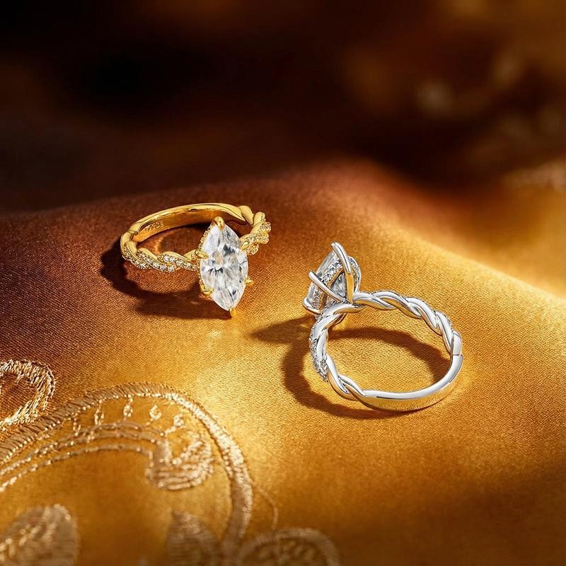 【030】Europe US Popular Horse Eye Stone Ring Plated Real Gold 5A Grade Zircon Eight Hearts Eight Arrows High Quality Pair Ring Hemp