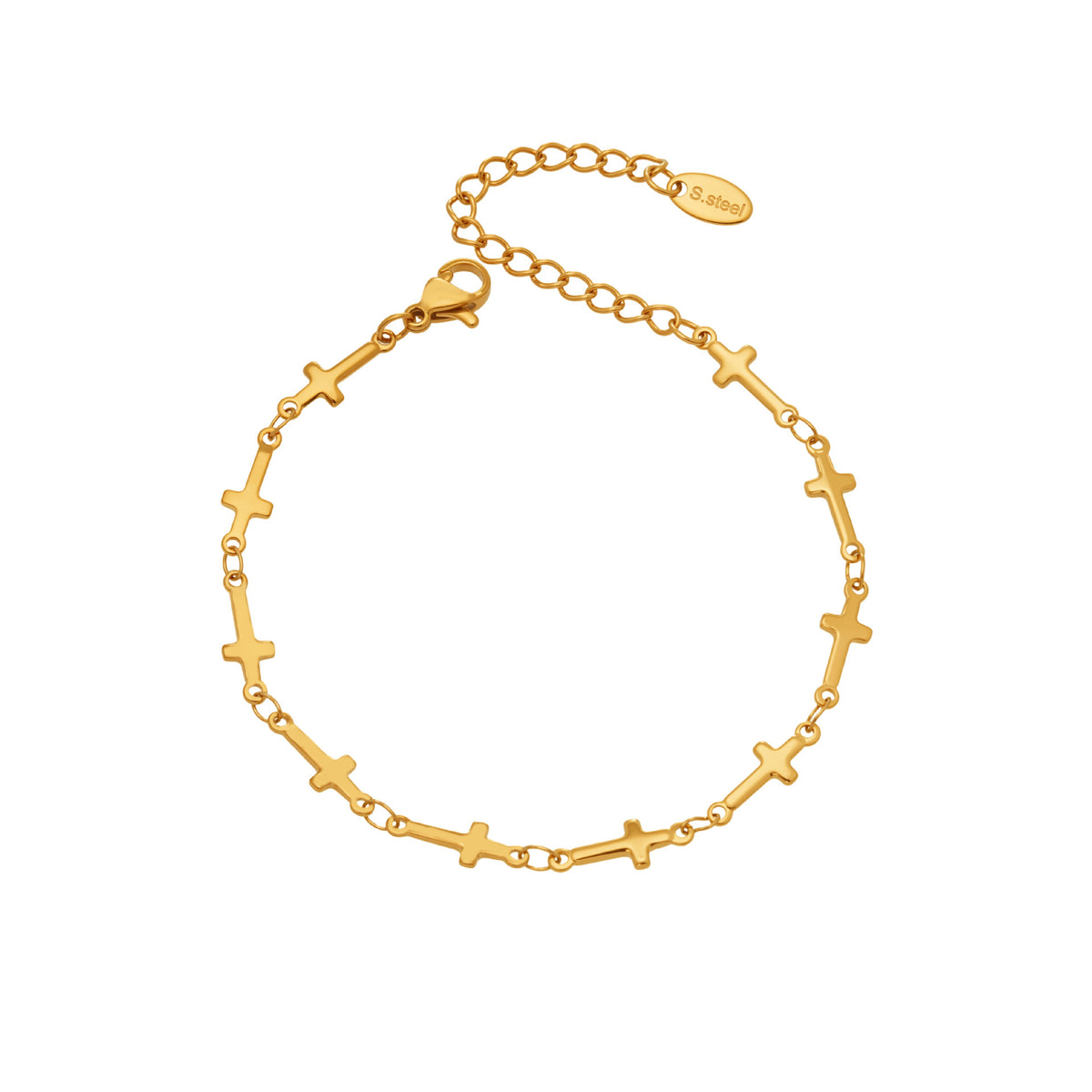 【047】European American Ins Trend Geometric Cross Splicing Bracelet Fashion Niche Design Sense Versatile Jewelry For Women Men Daily Wear