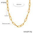 【050】New high-end  collarbone chain titanium steel gold-plated  necklace