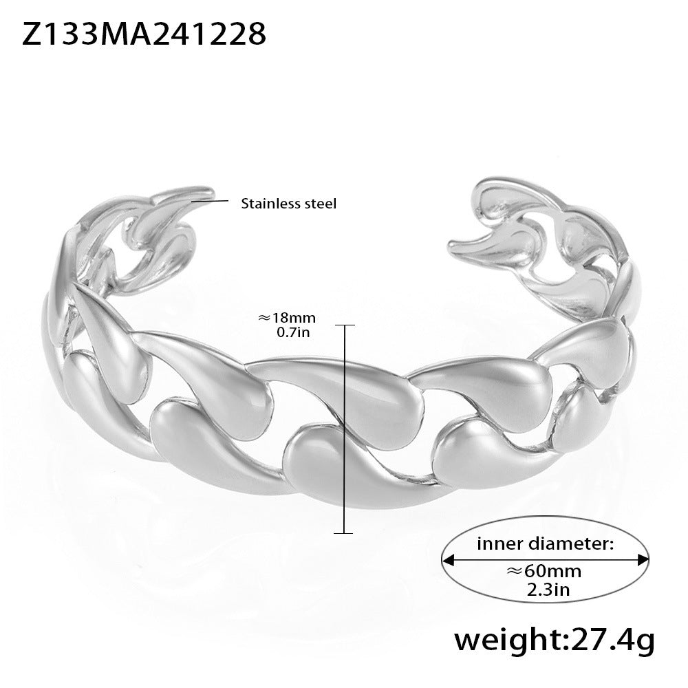 【044】Miduoduo Titanium Steel Bracelet Light Luxury PVD Electroplating 18K Real Gold European American Trend Bracelet