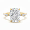 【038】Ice Flower Cut 10x8mm Plated Real Gold High Carbon Diamond Pair Ring Redeen Wedding Ring for Women