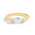 【037】Popular Marquise Cut Ring 5A Zircon Copper Plated Real Gold Pair Ring Hot in Europe and America for Couples