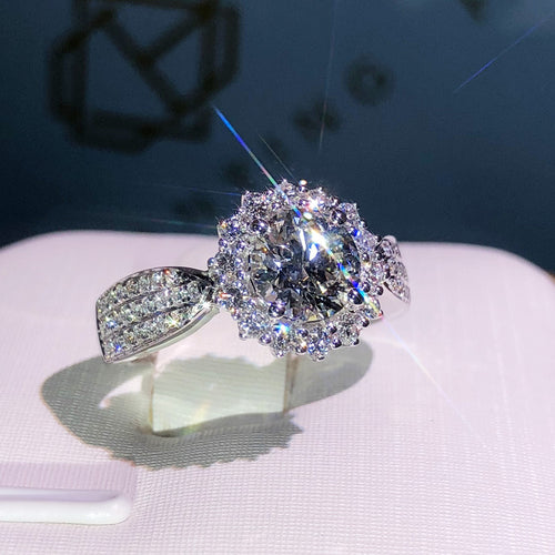 【004】Eight Hearts Eight Arrows Plated PT950 Simulated Mozzarella Diamond Three Row Full Diamond Open Ring Women Live Stream