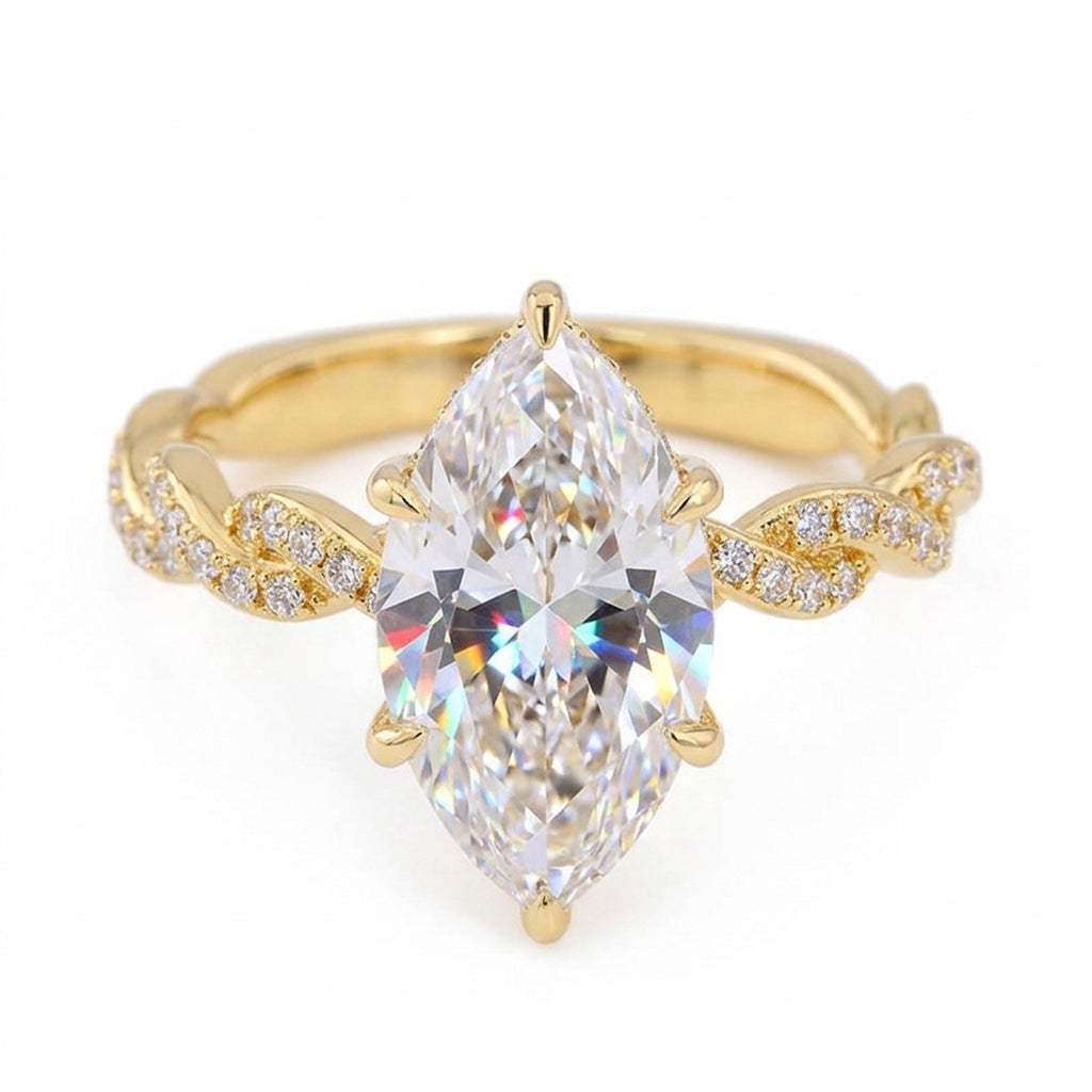 【030】Europe US Popular Horse Eye Stone Ring Plated Real Gold 5A Grade Zircon Eight Hearts Eight Arrows High Quality Pair Ring Hemp