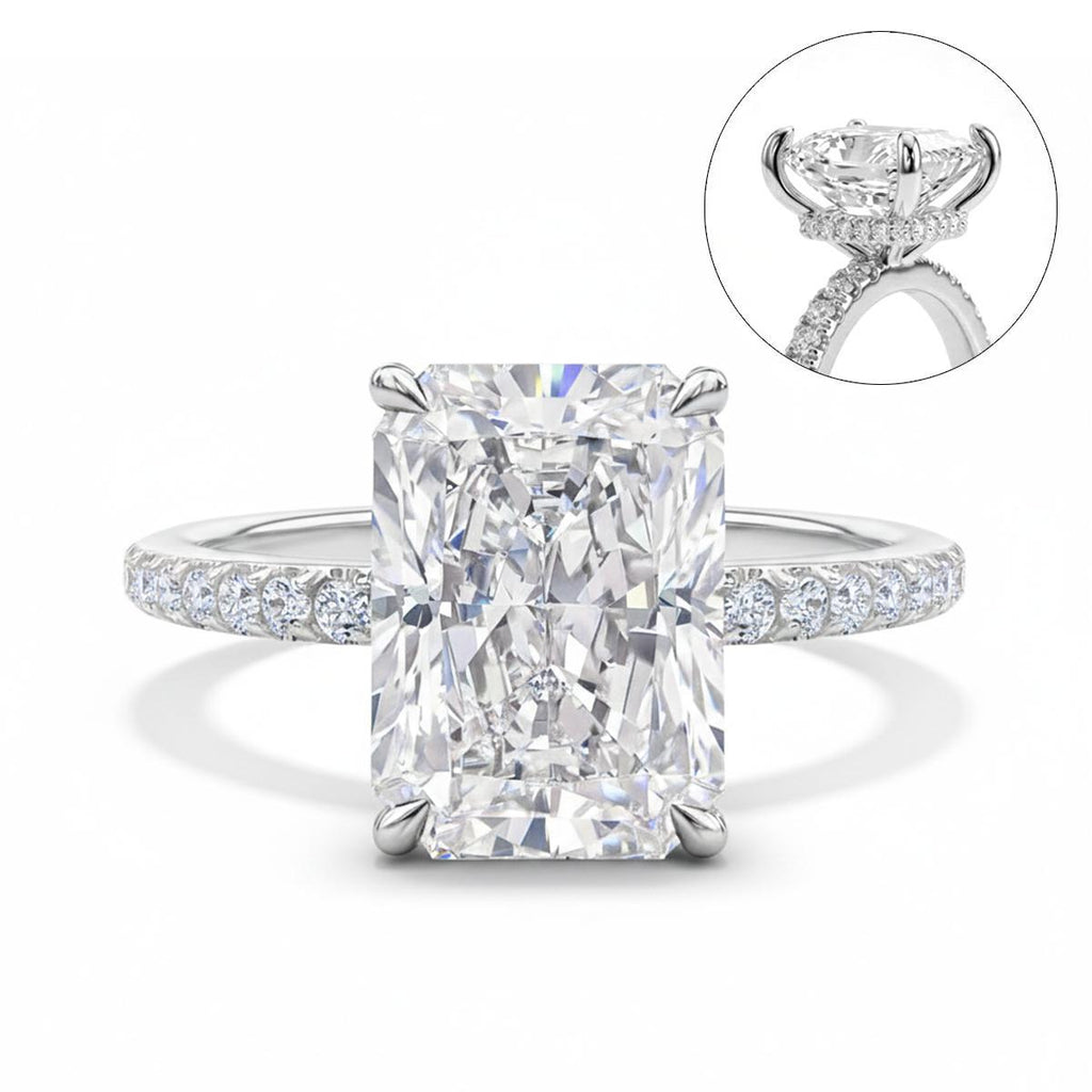 【038】Ice Flower Cut 10x8mm Plated Real Gold High Carbon Diamond Pair Ring Redeen Wedding Ring for Women