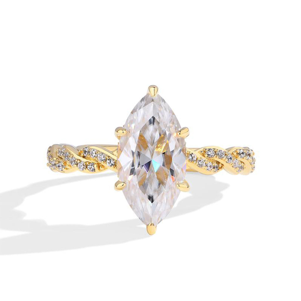 【030】Europe US Popular Horse Eye Stone Ring Plated Real Gold 5A Grade Zircon Eight Hearts Eight Arrows High Quality Pair Ring Hemp