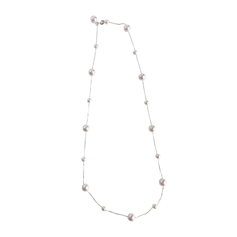 【019】Elegant Gypsy Star Pearl Necklace New High Sense Fashion Commuting Collarbone Chain for Women Explosive Pearl Quality Temperament