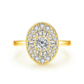 【035】Oval Zircon Copper Plating Ring European American Popular Niche High End Two Color Jewelry