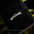 【017】Olive Green Zircon Ring French Retro Style Open Adjustable Plated Real Gold Color Retention New Arrival Index Finger Ring Factory Direct