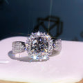 【004】Eight Hearts Eight Arrows Plated PT950 Simulated Mozzarella Diamond Three Row Full Diamond Open Ring Women Live Stream
