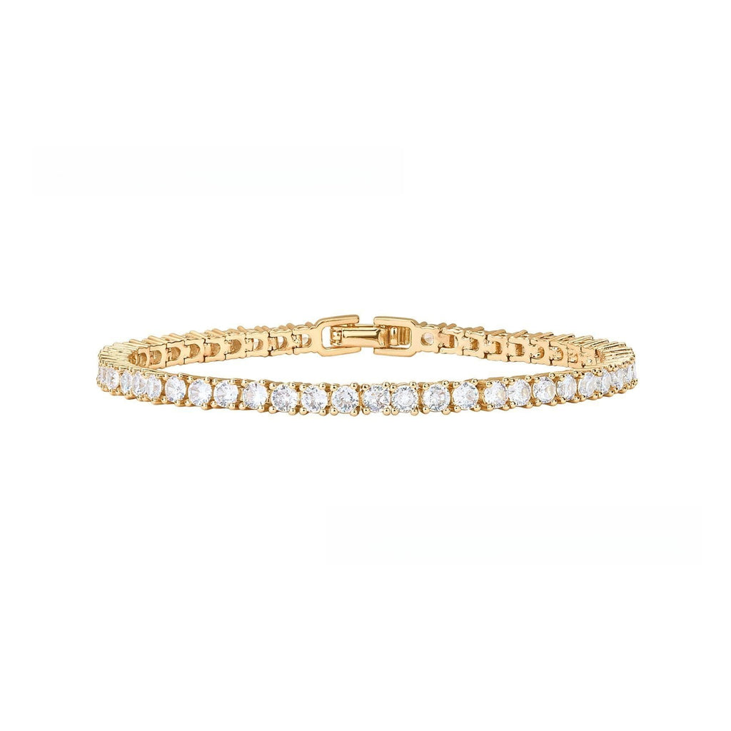【028】18K Diamond Tennis Bracelet Single Row Unisex Jewelry Wholesale