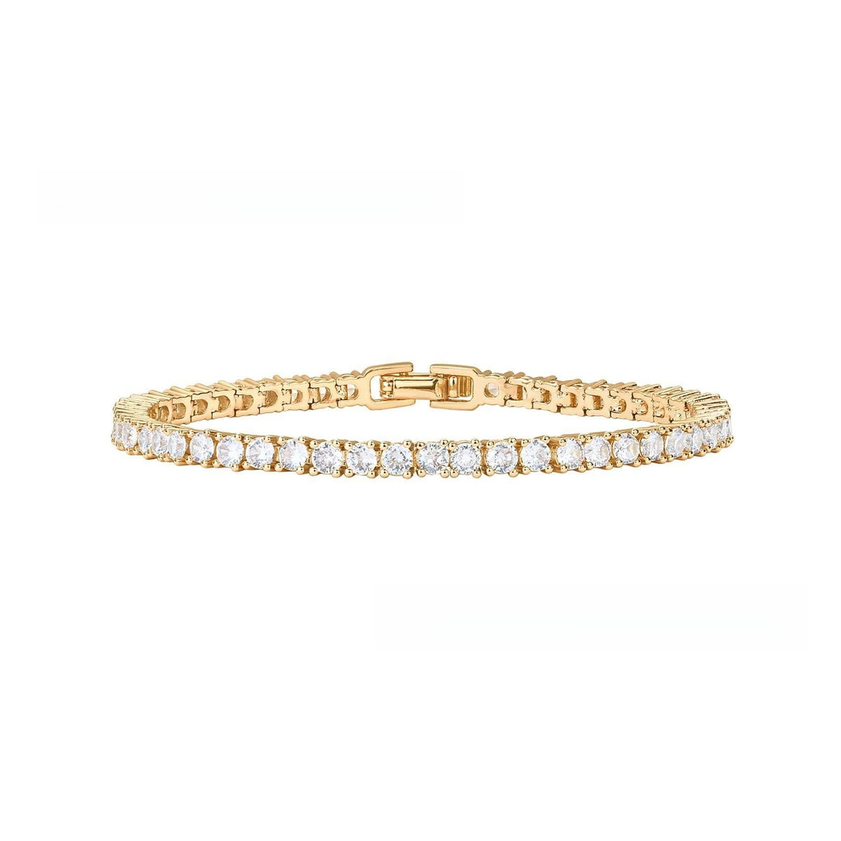 【028】18K Diamond Tennis Bracelet Single Row Unisex Jewelry Wholesale